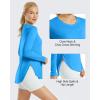 imageG4Free Womens UPF 50 UV Shirts Long Sleeve Workout Sun Shirt Outdoor Gym Hiking Tops Quick Dry LightweightOcean Blue