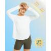 imageG4Free Womens UPF 50 UV Shirts Long Sleeve Workout Sun Shirt Outdoor Gym Hiking Tops Quick Dry LightweightWhite