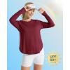 imageG4Free Womens UPF 50 UV Shirts Long Sleeve Workout Sun Shirt Outdoor Gym Hiking Tops Quick Dry LightweightWine Red