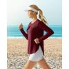 imageG4Free Womens UPF 50 UV Shirts Long Sleeve Workout Sun Shirt Outdoor Gym Hiking Tops Quick Dry LightweightWine Red