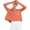 imageWomens UPF 50 Sun Protection Hoodie Shirts Lightweight Quick Dry Long Sleeve Zip Jacket with Pocket Hiking OutdoorBurnt Orange