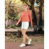 imageWomens UPF 50 Sun Protection Hoodie Shirts Lightweight Quick Dry Long Sleeve Zip Jacket with Pocket Hiking OutdoorBurnt Orange