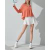 imageWomens UPF 50 Sun Protection Hoodie Shirts Lightweight Quick Dry Long Sleeve Zip Jacket with Pocket Hiking OutdoorBurnt Orange