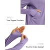 imageWomens UPF 50 Sun Protection Hoodie Shirts Lightweight Quick Dry Long Sleeve Zip Jacket with Pocket Hiking OutdoorGray Purple