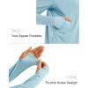 imageWomens UPF 50 Sun Protection Hoodie Shirts Lightweight Quick Dry Long Sleeve Zip Jacket with Pocket Hiking OutdoorLight Blue
