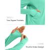 imageWomens UPF 50 Sun Protection Hoodie Shirts Lightweight Quick Dry Long Sleeve Zip Jacket with Pocket Hiking OutdoorMint Green