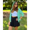imageWomens UPF 50 Sun Protection Hoodie Shirts Lightweight Quick Dry Long Sleeve Zip Jacket with Pocket Hiking OutdoorMint Green