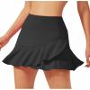 imageG4Free 15quot20quot Tennis Skirts for Women Golf Skorts with Pockets High Waist Ruffle Athletic Skirt Inner Shorts15black