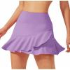 imageG4Free 15quot20quot Tennis Skirts for Women Golf Skorts with Pockets High Waist Ruffle Athletic Skirt Inner Shorts15lavender