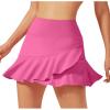 imageG4Free 15quot20quot Tennis Skirts for Women Golf Skorts with Pockets High Waist Ruffle Athletic Skirt Inner Shorts15rose Pink