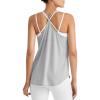 imageG4Free Athletic Tank Tops for Women Lightweight Muscle Workout Gym Tops Fast Dry YBack Loose Fit Running ShirtsGray