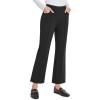 imageG4Free Dress Work Pants Women Yoga Business Casual Pants with Pockets Strechy Flare Wide Leg Ankle Pants 25quot27quot29quotBlack