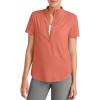imageG4Free Lightbreeze UPF 50 Womens Workout Tops Short Sleeve Half Zip Golf Shirts Loose Fit Athletic Gym Tshirts RunningBurnt Orange