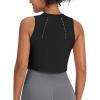 imageG4Free Lightweight Workout Tank Tops for Women Fast Dry Athletic Gym Crop Top Sleeveless Running ShirtsBlack