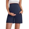 imageG4Free Maternity Shorts with Pockets Over The Belly Stretchy 6 Pregnancy Yoga Pants Athletic WorkoutRoyal Blue