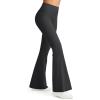 imageG4Free Ribbed Flare Yoga Pants for Women High Waisted Bell Bottom Leggings Tummy Control PetiteRegularTallBlack