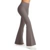 imageG4Free Ribbed Flare Yoga Pants for Women High Waisted Bell Bottom Leggings Tummy Control PetiteRegularTallTaupe