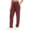 imageG4Free ShiftReady Yoga Pants Women High Waist Dress Work Pants with Pockets Wide Leg Business Casual Trousers 28quot30quot32quotDark Burgundy