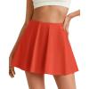 imageG4Free Tennis Skirts for Women Elastic Waist Pleated Casual Athletic Golf Pickleball Skorts with PocketsRust Orange