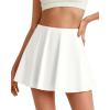imageG4Free Tennis Skirts for Women Elastic Waist Pleated Casual Athletic Golf Pickleball Skorts with PocketsWhite
