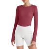 imageG4Free UPF 50 Rash Guard for Women Long Sleeve Workout Tops Lightweight Sun Shirts UV Protection Athletic HikingBurgundy