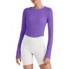 imageG4Free UPF 50 Rash Guard for Women Long Sleeve Workout Tops Lightweight Sun Shirts UV Protection Athletic HikingDark Purple