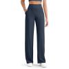 imageG4Free Women Casual Ribbed Wide Leg Pants with Pockets Lightweight High Waist Yoga Pants PetiteRegularTallDark Navy