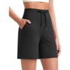 imageG4Free Womens Athletic Running Shorts High Waisted Bermuda Summer Casual Shorts for Golf Yoga with PocketsBlack