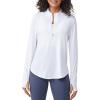imageG4Free Womens UPF 50 Sun Shirts Lightweight Quick Dry Long Sleeve Workout Tops Lightweight Running PulloverWhite