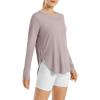 imageG4Free Womens UPF 50 UV Shirts Long Sleeve Workout Sun Shirt Outdoor Gym Hiking Tops Quick Dry LightweightGray Lilac