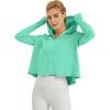 imageWomens UPF 50 Sun Protection Hoodie Shirts Lightweight Quick Dry Long Sleeve Zip Jacket with Pocket Hiking OutdoorMint Green