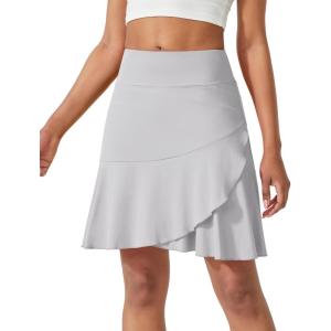 imageG4Free 15quot20quot Tennis Skirts for Women Golf Skorts with Pockets High Waist Ruffle Athletic Skirt Inner Shorts20grey