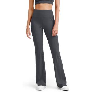 imageG4Free BareFeel Yoga Pants Women High Waisted Flared Leggings with Pockets Soft Casual Flare Pants 29quot31quot33quotDeep Grey