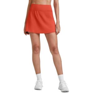 imageG4Free Barefeel 15quot Tennis Skirts for Women High Waisted A Line Casual Athletic Golf Skorts Inner Shorts with 2 PocketsRust Orange