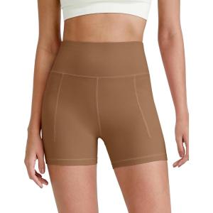 imageG4Free Barefeel Biker Shorts for Women with Pockets High Waisted Workout Athletic Gym Legging Shorts 4quot6quotDark Coffee