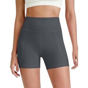 imageG4Free Barefeel Biker Shorts for Women with Pockets High Waisted Workout Athletic Gym Legging Shorts 4quot6quotDark Grey