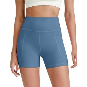 imageG4Free Barefeel Biker Shorts for Women with Pockets High Waisted Workout Athletic Gym Legging Shorts 4quot6quotHaze Blue