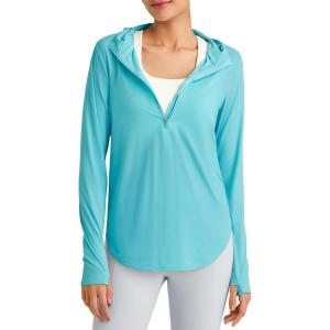 imageG4Free Lightbreeze Womens UPF 50 Sun Shirts with Hoodie Long Sleeve Workout Tops Half Zip Rash Guard Hiking FishingLake Blue