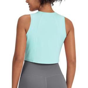 imageG4Free Lightweight Workout Tank Tops for Women Fast Dry Athletic Gym Crop Top Sleeveless Running ShirtsLight Blue
