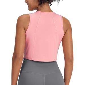 imageG4Free Lightweight Workout Tank Tops for Women Fast Dry Athletic Gym Crop Top Sleeveless Running ShirtsPink