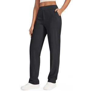 imageG4Free ShiftReady Yoga Pants Women High Waist Dress Work Pants with Pockets Wide Leg Business Casual Trousers 28quot30quot32quotBlack