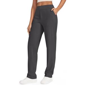 imageG4Free ShiftReady Yoga Pants Women High Waist Dress Work Pants with Pockets Wide Leg Business Casual Trousers 28quot30quot32quotDark Gray