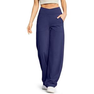 imageG4Free Wide Leg Pants for Women Loose Yoga Pants with Pockets PetiteRegularTall Stretch Casual Lounge PantsRoyal Blue