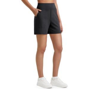 imageG4Free Womens 5 Athletic Shorts High Waisted Running Yoga Shorts Summer Casual Shorts with PocketsBlack