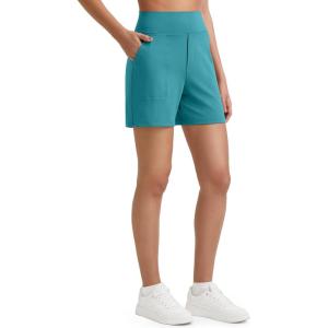 imageG4Free Womens 5 Athletic Shorts High Waisted Running Yoga Shorts Summer Casual Shorts with PocketsTurquoise
