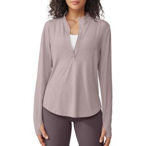 imageG4Free Womens UPF 50 Sun Shirts Lightweight Quick Dry Long Sleeve Workout Tops Lightweight Running PulloverGray Lilac