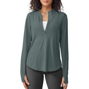 imageG4Free Womens UPF 50 Sun Shirts Lightweight Quick Dry Long Sleeve Workout Tops Lightweight Running PulloverGrey Sage