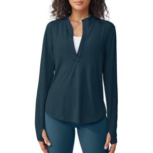 imageG4Free Womens UPF 50 Sun Shirts Lightweight Quick Dry Long Sleeve Workout Tops Lightweight Running PulloverNavy