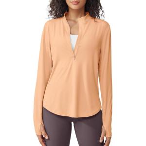 imageG4Free Womens UPF 50 Sun Shirts Lightweight Quick Dry Long Sleeve Workout Tops Lightweight Running PulloverPeach Nectar