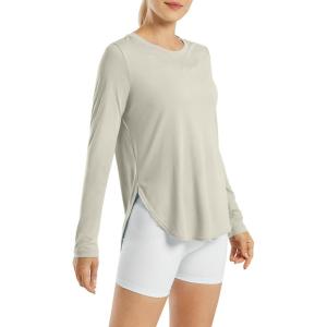 imageG4Free Womens UPF 50 UV Shirts Long Sleeve Workout Sun Shirt Outdoor Gym Hiking Tops Quick Dry LightweightMushroom